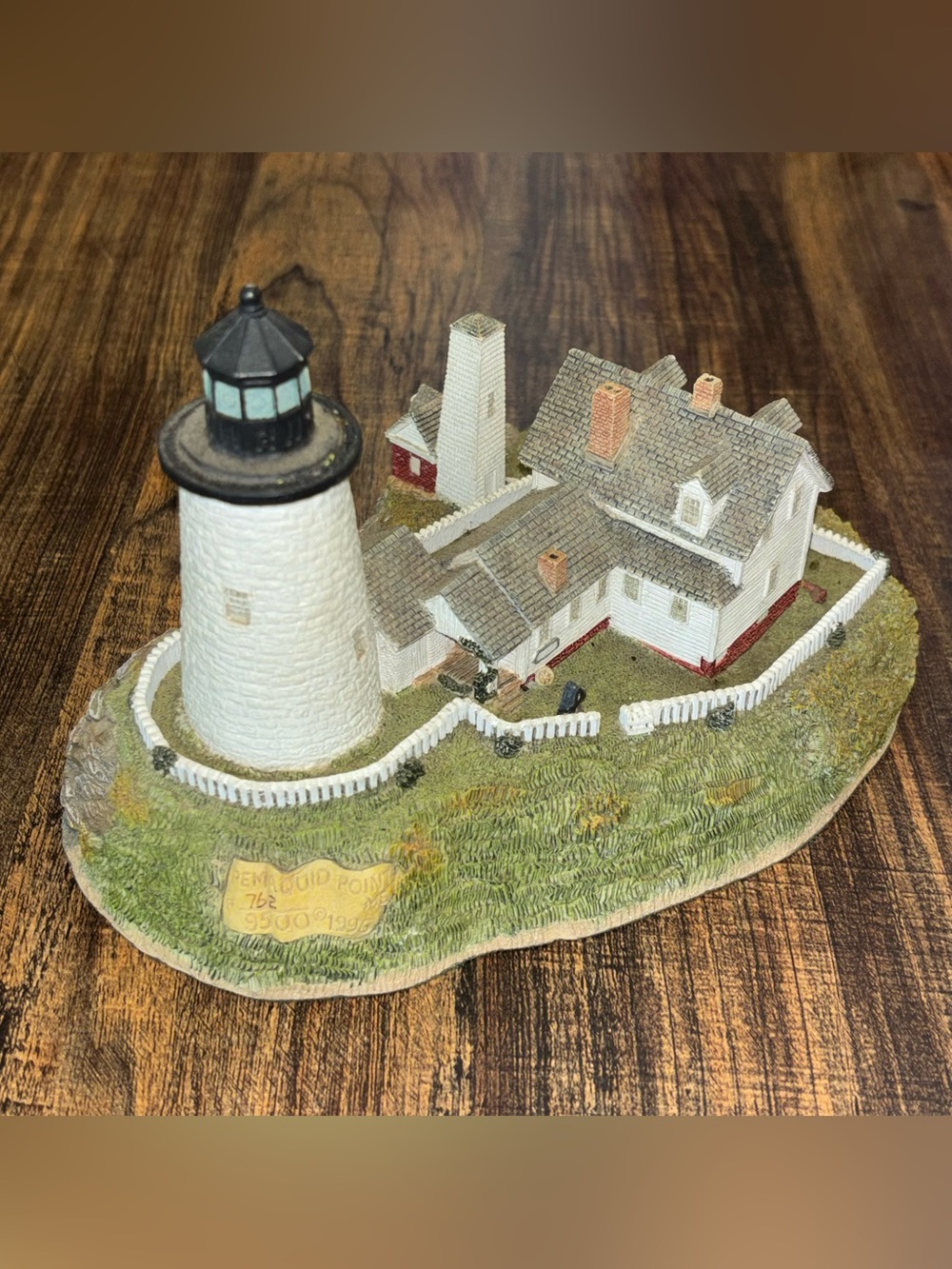 Harbour Lights Handmade Ceramic Lighthouse Cottage in White and Gray